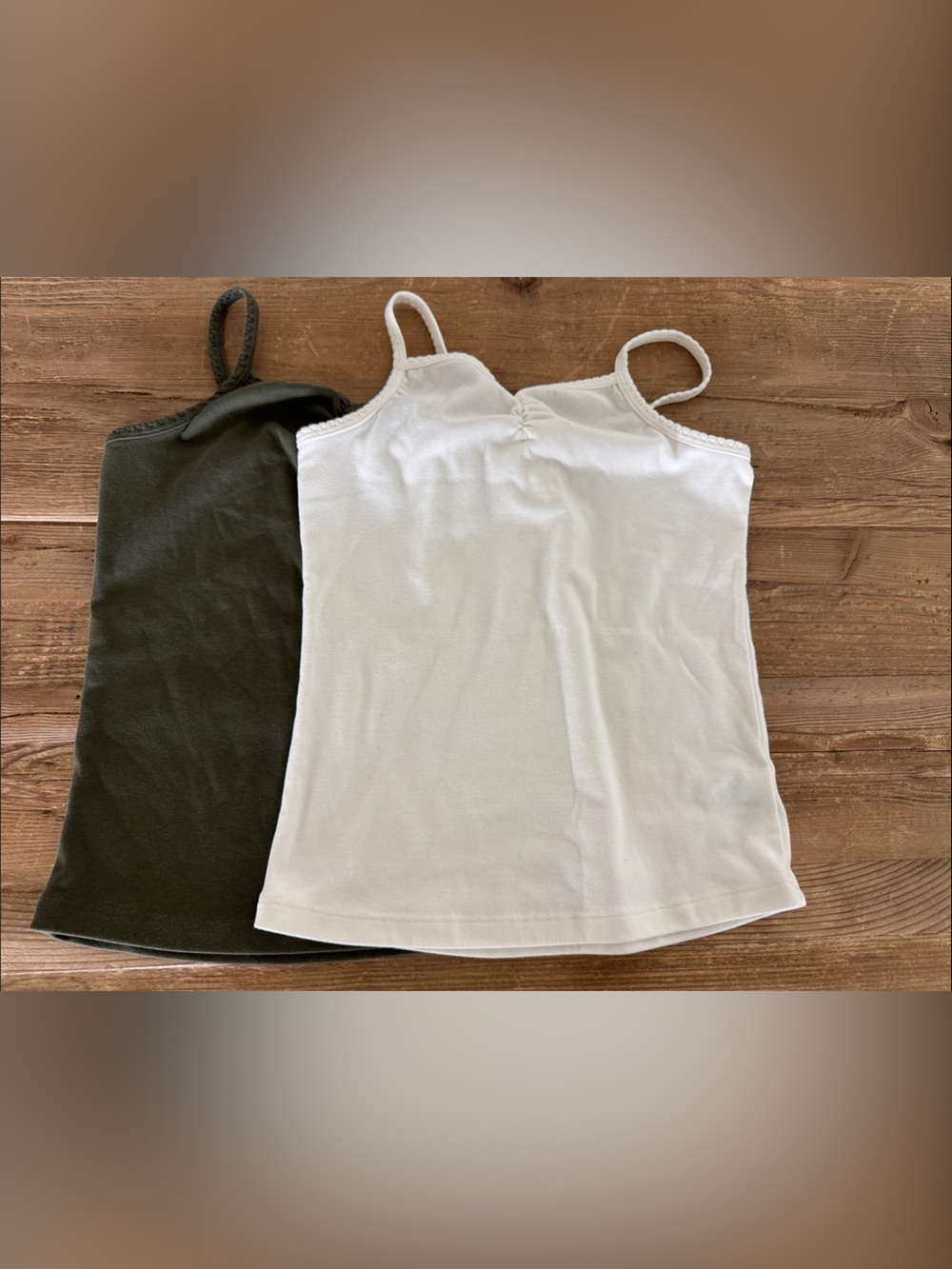 Girls Cream & Olive Knit Camis - Everyday Comfort